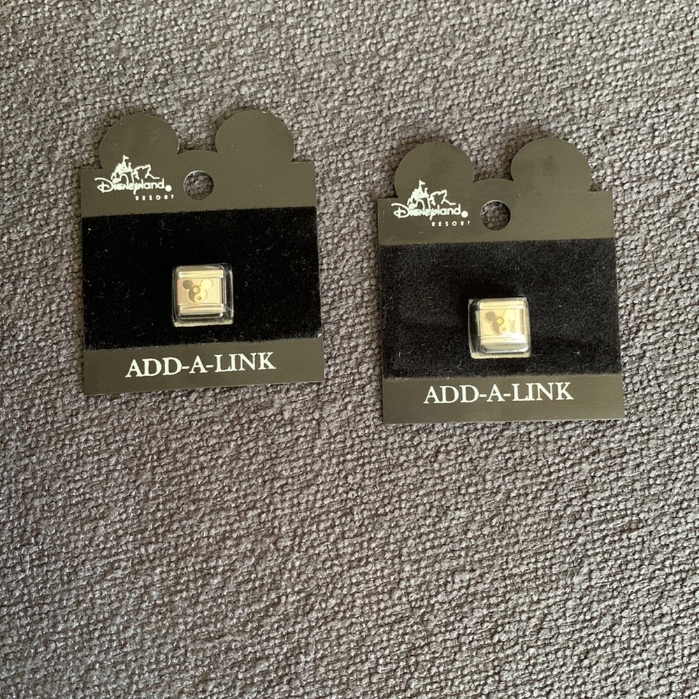 2 Walt Disney Land Add A Link MICKEY MOUSE Stainless Steel Charm NEW Yin Yang  …